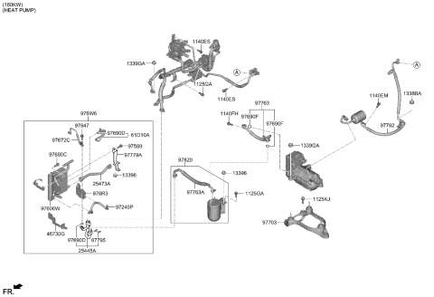 1992 Hyundai Elantra CONDENSER-WATER Diagram for 97606-CU520