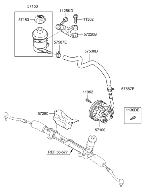 2006 Hyundai Entourage Power Steering Oil Pump Diagram
