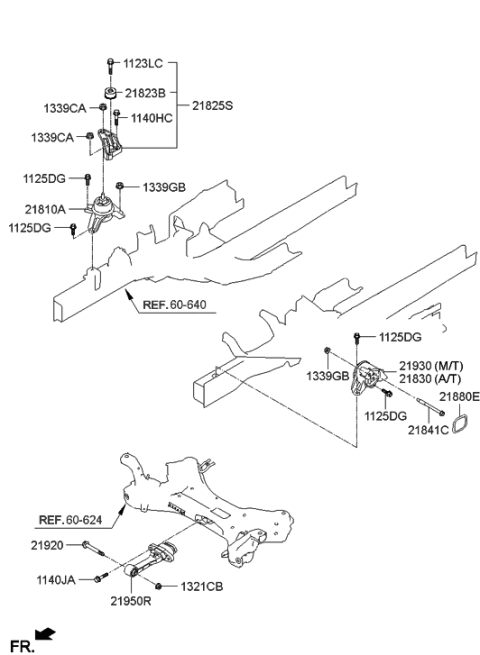 2014 Hyundai Tucson Engine & Transaxle Mounting Diagram 1