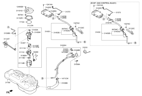 2014 Hyundai Tucson Cover-Fuel Pump Diagram for 31106-2S000