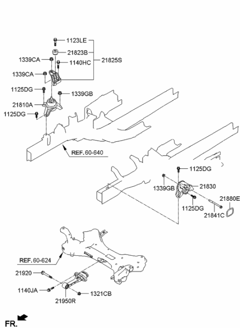 2014 Hyundai Tucson Engine & Transaxle Mounting Diagram 2