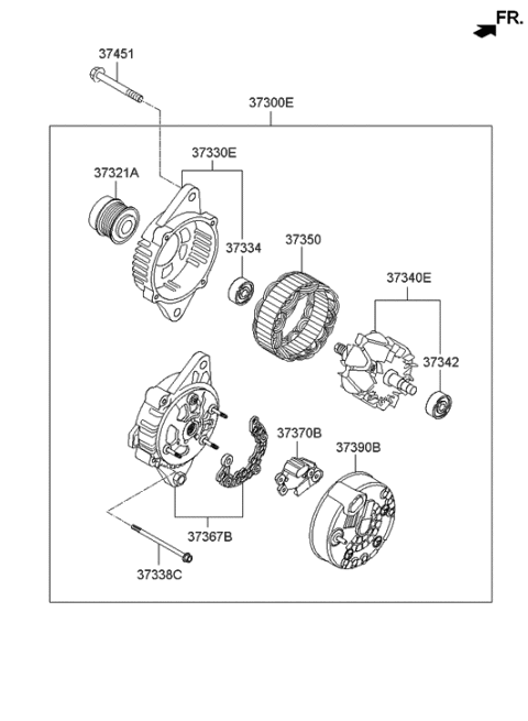 2014 Hyundai Tucson Pulley-Generator Diagram for 37320-2E010