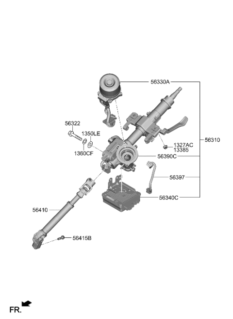 2013 Hyundai Elantra GT Steering Column & Shaft Diagram