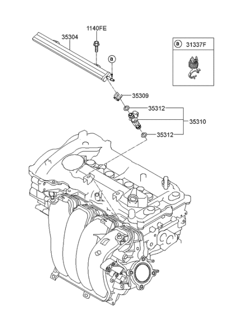 2013 Hyundai Elantra GT Throttle Body & Injector Diagram 2