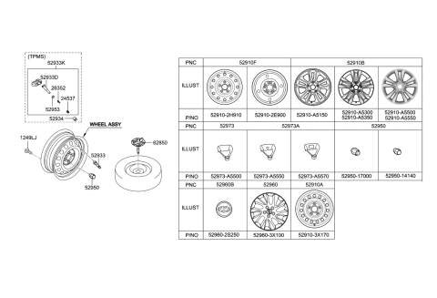 2014 Hyundai Elantra GT Nut-TPMS Diagram for 52934-A5000