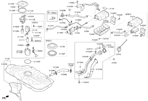 2014 Hyundai Elantra GT Fuel System Diagram 1