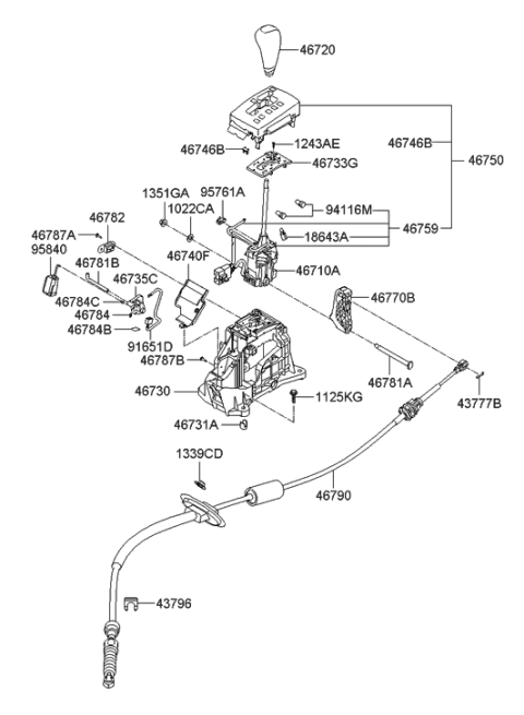 2005 Hyundai Sonata Screw Diagram for 46787-3K100