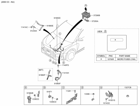 2020 Hyundai Veloster Wiring Assembly-T/M Gnd Diagram for 91862-J3030