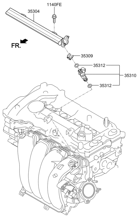 2020 Hyundai Veloster Throttle Body & Injector Diagram 2