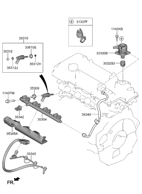 2020 Hyundai Veloster Throttle Body & Injector Diagram 1