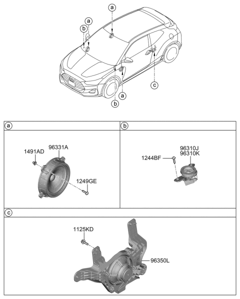 2019 Hyundai Veloster Speaker - Diagram 1