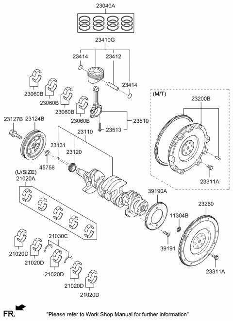 2019 Hyundai Veloster Crankshaft & Piston Diagram 1