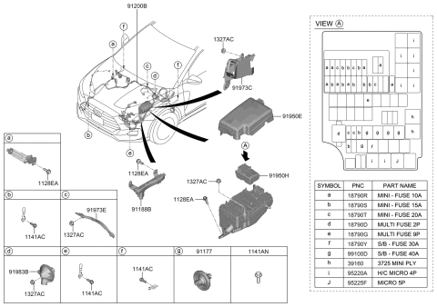 2021 Hyundai Veloster Upper Cover-Engine Room Box Diagram for 91956-J3840