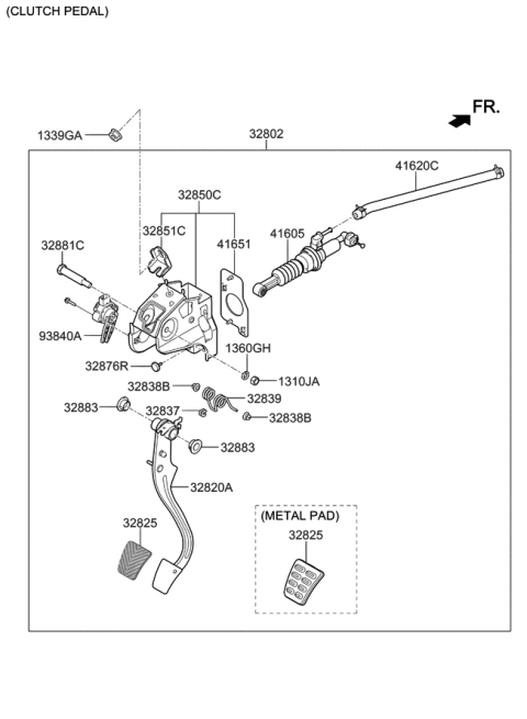 2021 Hyundai Veloster Brake & Clutch Pedal Diagram 2