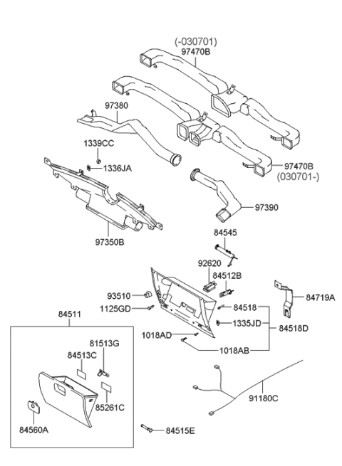 2006 Hyundai Elantra Crash Pad Upper Diagram 2