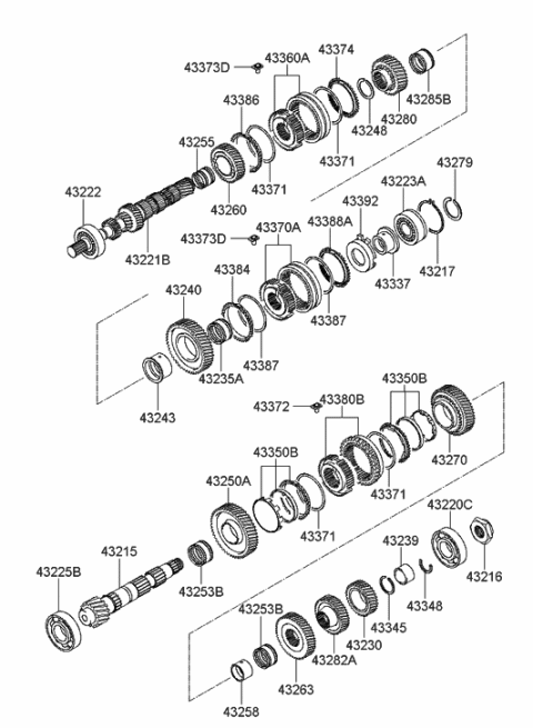 2001 Hyundai Santa Fe Transaxle Gear (MTA) Diagram 1