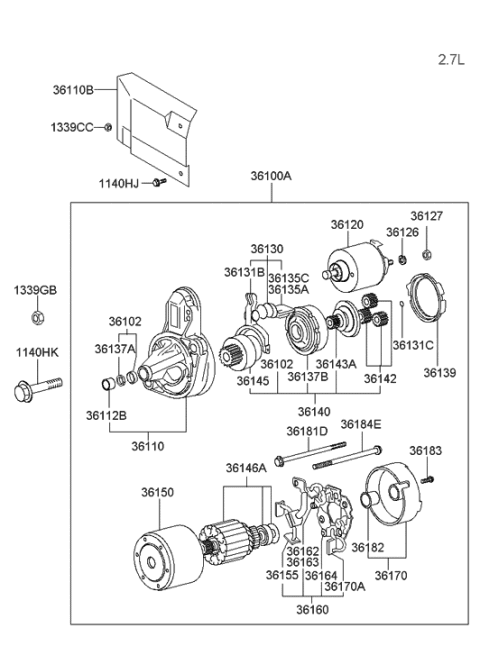 2000 Hyundai Santa Fe Starter Motor Diagram 2