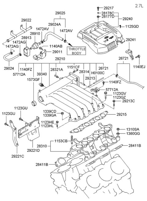 2001 Hyundai Santa Fe Intake Manifold Diagram 2
