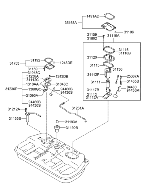 2004 Hyundai Santa Fe Fuel Tank Diagram 2