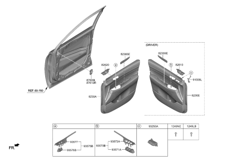 2022 Hyundai Palisade Front Door Trim Diagram