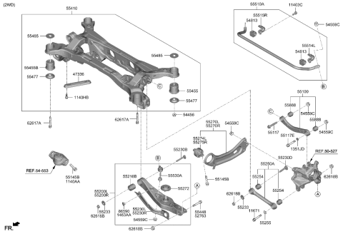 2022 Hyundai Palisade Rear Suspension Control Arm Diagram 1