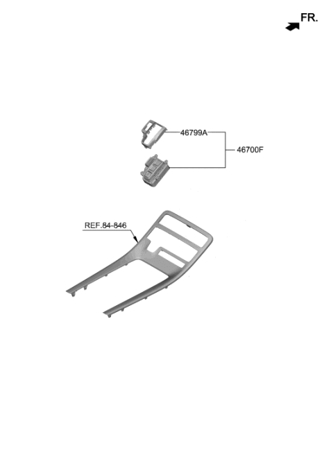 2021 Hyundai Palisade Lever Complete-Shift By Wire Diagram for 467W0-S8100-4XY