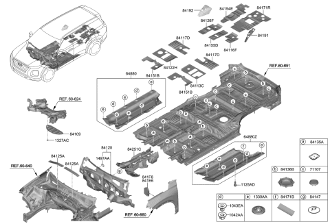 2022 Hyundai Palisade Isolation Pad & Plug Diagram 2