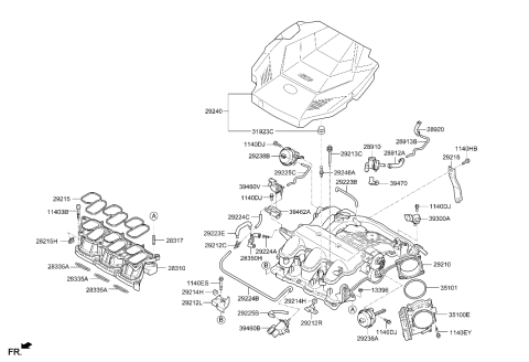 2021 Hyundai Palisade Purge Control Valve Diagram for 28910-3L135