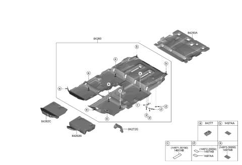 2022 Hyundai Palisade Floor Covering Diagram