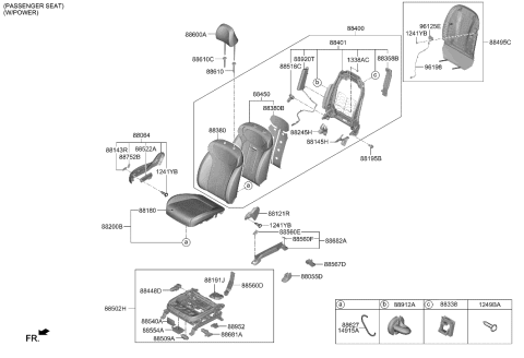 2021 Hyundai Palisade Shield Cover Assembly-FR Seat OTR Diagram for 88020-S8010-NNB