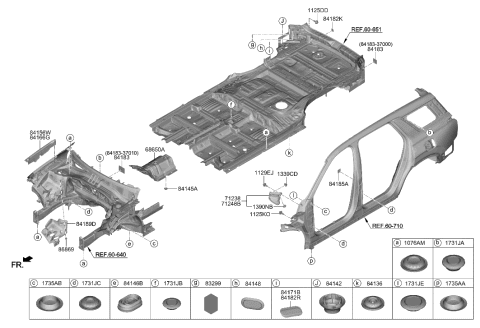 2022 Hyundai Palisade Isolation Pad & Plug Diagram 1