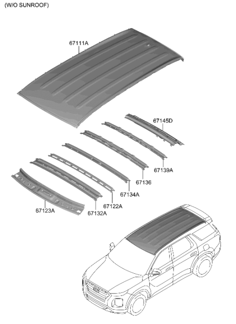 2022 Hyundai Palisade Roof Panel Diagram 1