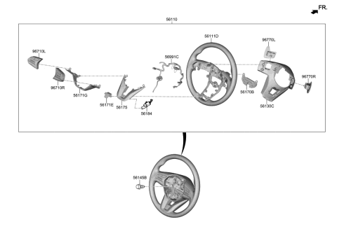 2020 Hyundai Palisade Steering Wheel Body Diagram for 56111-S1000-NNB