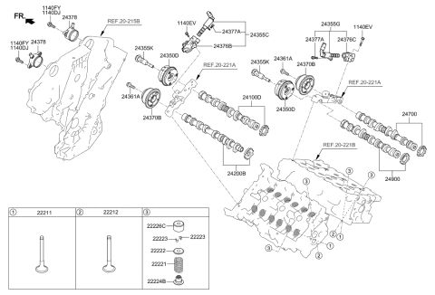 2022 Hyundai Palisade Camshaft & Valve Diagram 1