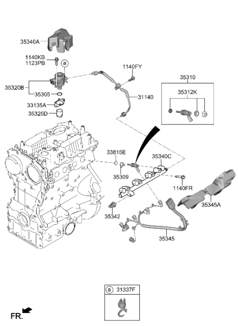 2019 Hyundai Genesis G70 Throttle Body & Injector Diagram 1