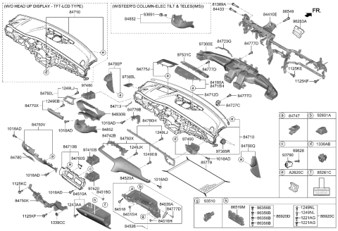 2020 Hyundai Genesis G70 Crash Pad Diagram