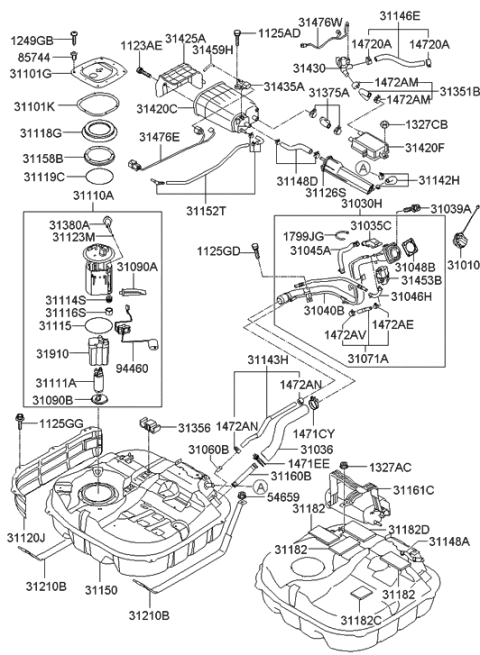 2006 Hyundai Elantra Fuel Tank Diagram