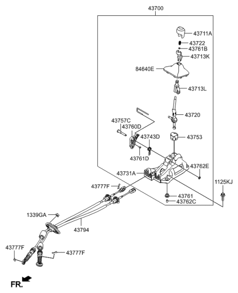 2015 Hyundai Elantra GT Shift Lever Control (MTM) Diagram