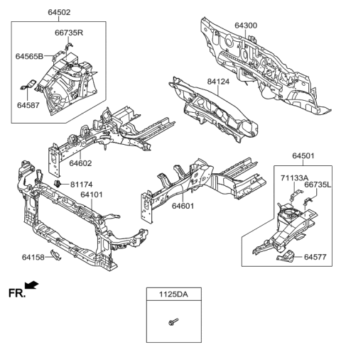 2017 Hyundai Elantra GT Carrier Assembly-Front End Module Diagram for 64101-A5002
