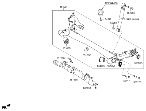 2015 Hyundai Elantra GT Rear Suspension Control Arm Diagram