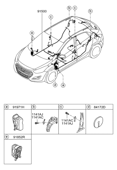 2015 Hyundai Elantra GT Floor Wiring Diagram