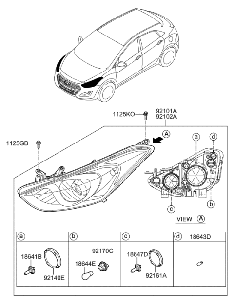 2017 Hyundai Elantra GT Head Lamp Diagram