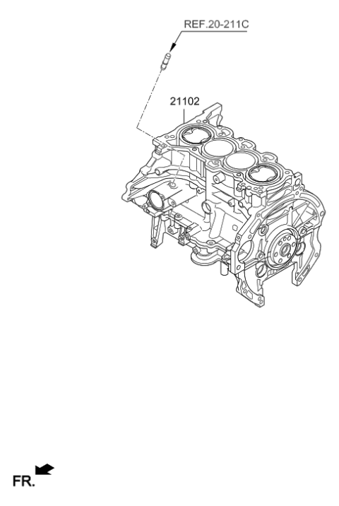2015 Hyundai Elantra GT Short Engine Assy Diagram