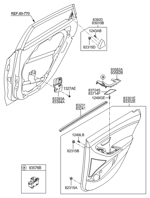 2017 Hyundai Elantra GT Rear Door Trim Diagram