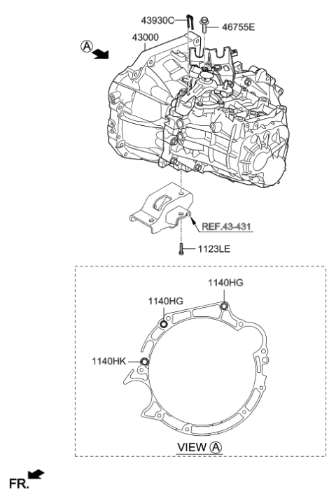 2017 Hyundai Elantra GT Transaxle Assy-Manual Diagram