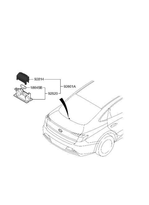 2021 Hyundai Sonata License Plate & Interior Lamp Diagram