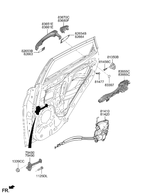 2023 Hyundai Kona Rear Door Locking Diagram