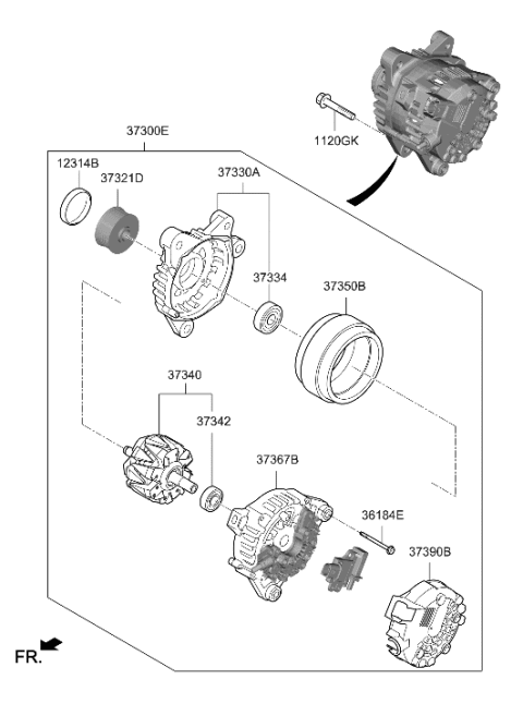 2022 Hyundai Kona Alternator Diagram 1