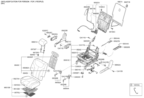 2023 Hyundai Palisade 2nd Seat Diagram 3