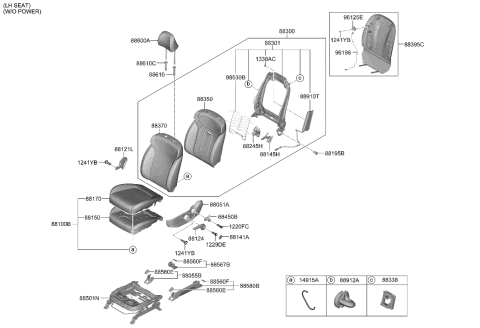 2023 Hyundai Palisade Front Seat Diagram 3